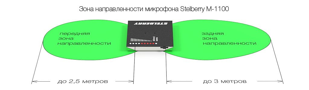 Зона направленности микрофона STELBERRY M-1100