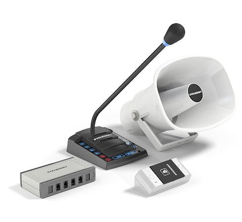 S645 - комплект многоканального переговорного устройства клиент-кассир с системой речевого оповещения для АЗС